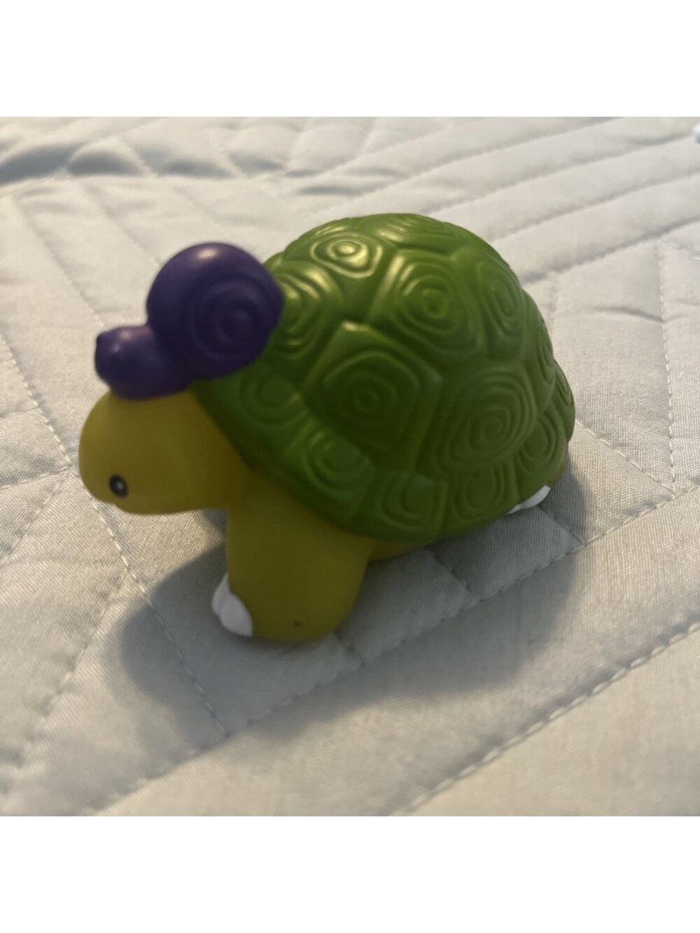 Fisher Price Little People Green Turtle W/ Purple Snail Back Ark Zoo Animal 2004
